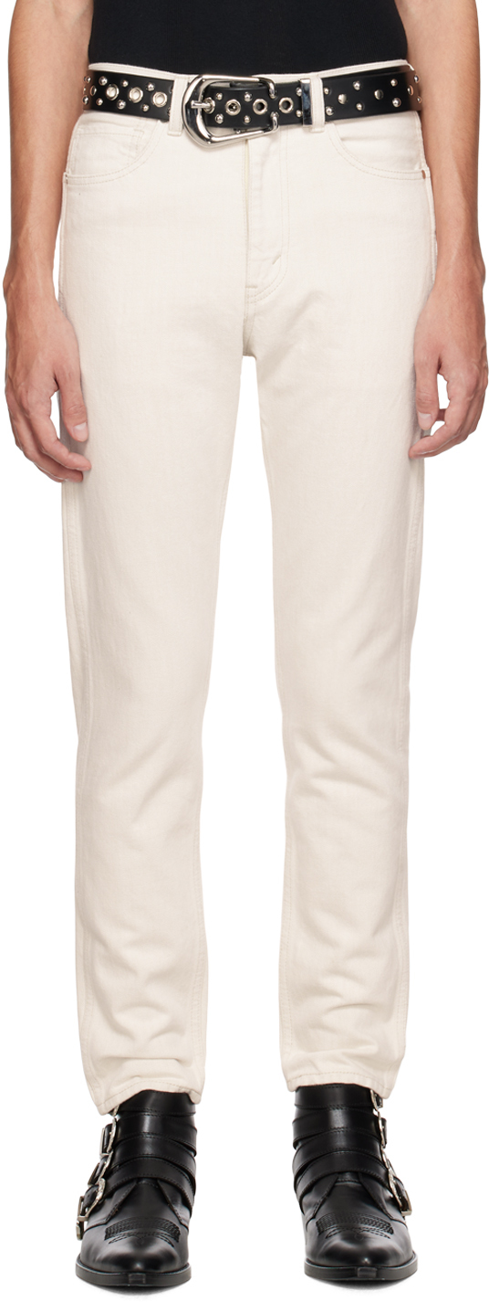 The Letters Off-white Tapered Jeans In Ecru