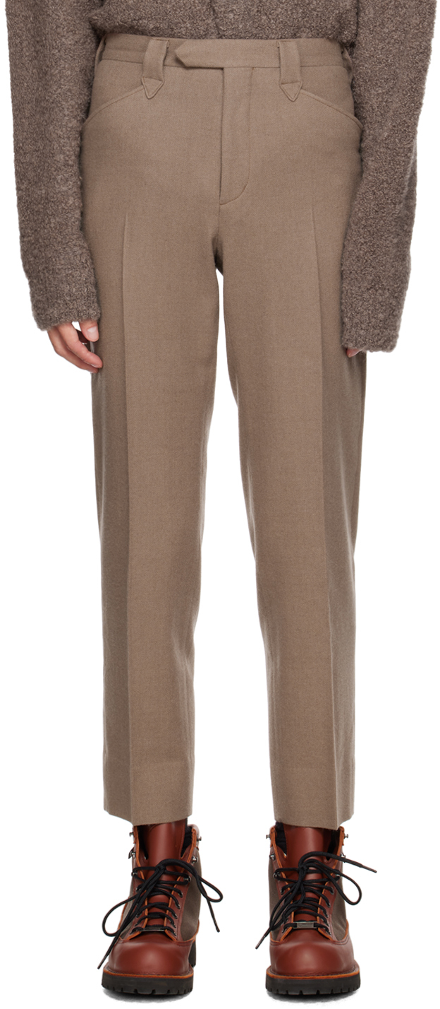 The Letters Brown Western Trousers In Mocha