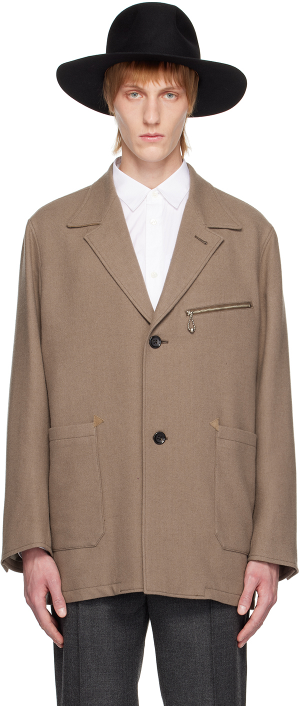 The Letters Brown Single-breasted Blazer In Mocha