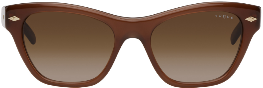 Vogue Eyewear Brown Hailey Bieber Edition Sunglasses In 301013 Opal Brown