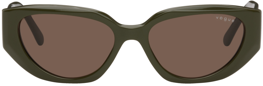 Vogue Eyewear Khaki Hailey Bieber Edition Sunglasses In 291473 Hunter Green
