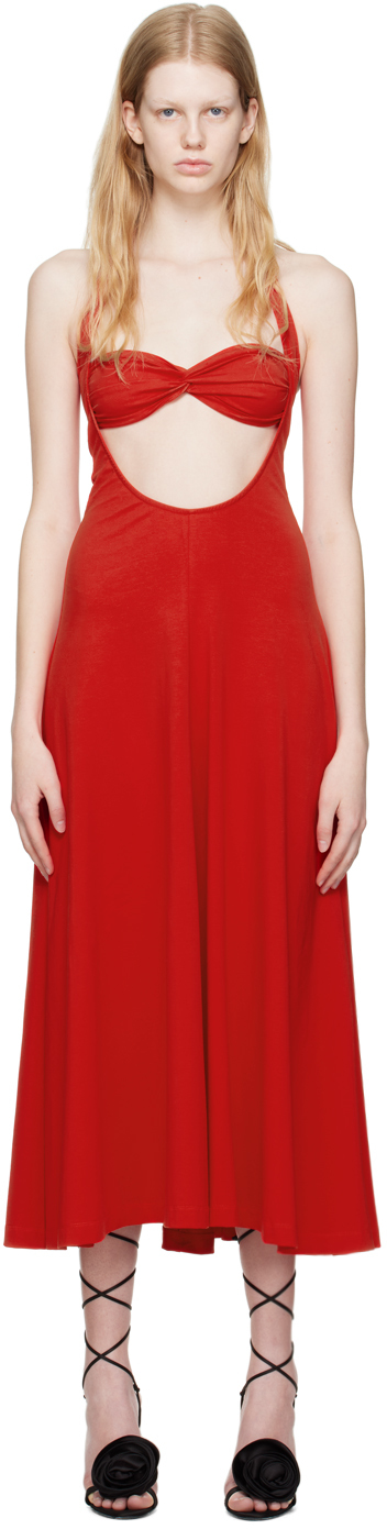 Beaufille Red Baes Midi Dress