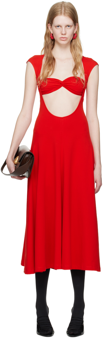Beaufille Red Baes Midi Dress