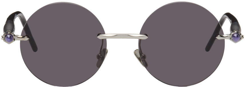 Shop Kuboraum Black P50 Sunglasses In Silver, Black Matt +