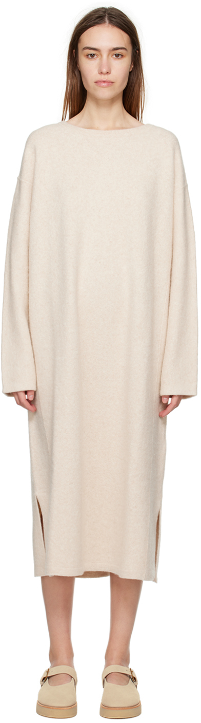 Lauren Manoogian Off-white Felt Midi Dress In Neutrals