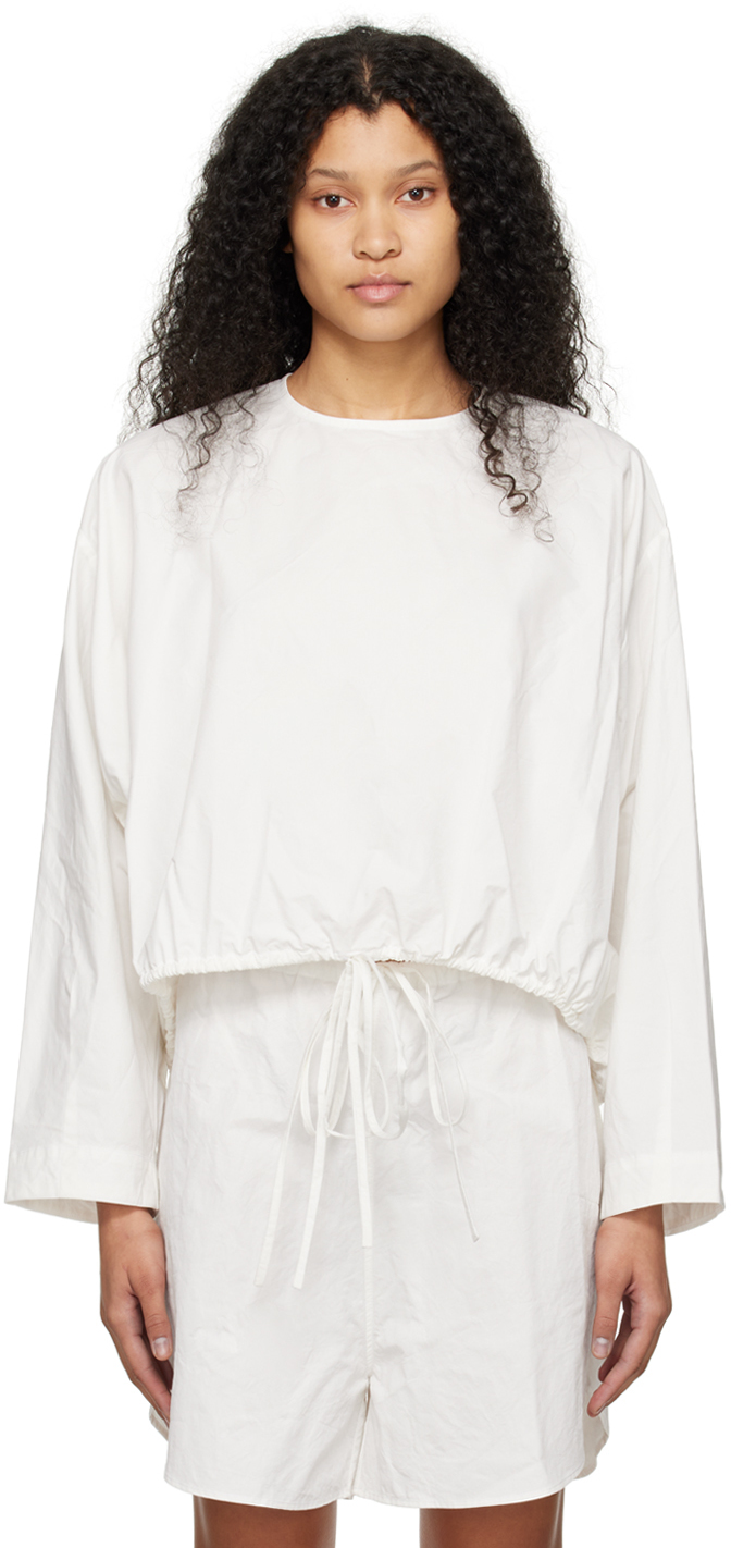 Lauren Manoogian Cotton-blend Jersey Sweater In White
