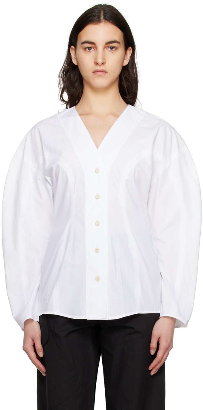 House of Dagmar: White Fitted Blouse | SSENSE