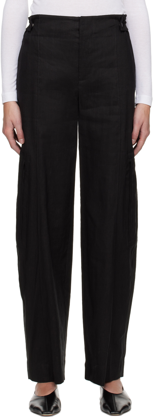 Vince Black Tailored Utility Trousers In Black-001blk
