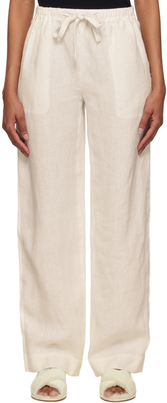 Vince: Off-White Tie-Front Pull-On Trousers | SSENSE