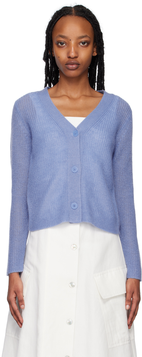 Vince Ribbed-knit Cashmere Cardigan In Dk Lake