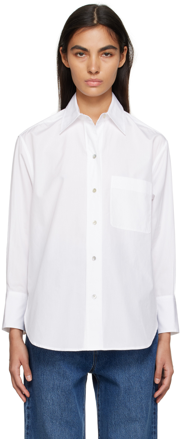 Chemise En Coton Bleu Vif À Lacets Et Col | Tops | PLT FR