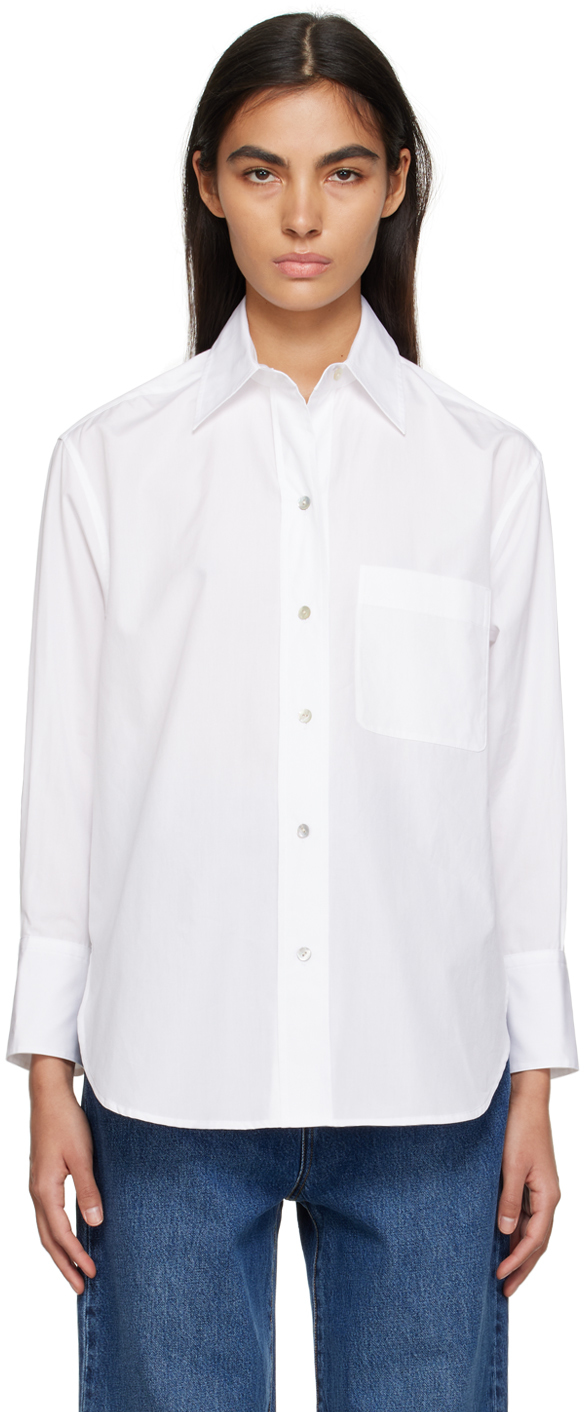 Shop Vince White Oversized Shirt In Optic White-137owt