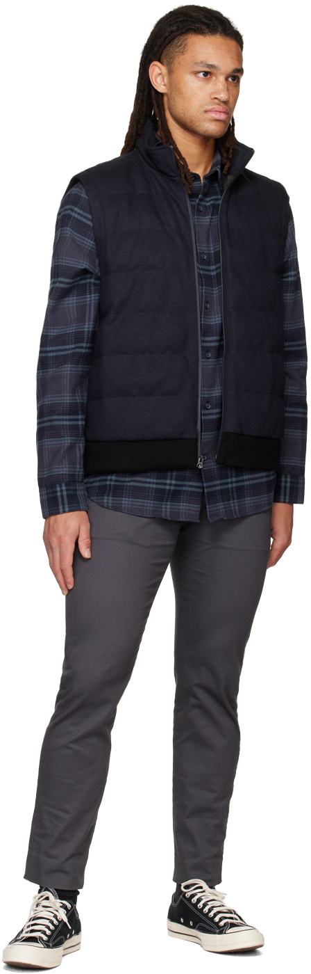 Vince Channel Quilt Vest In Coastal-403cbl