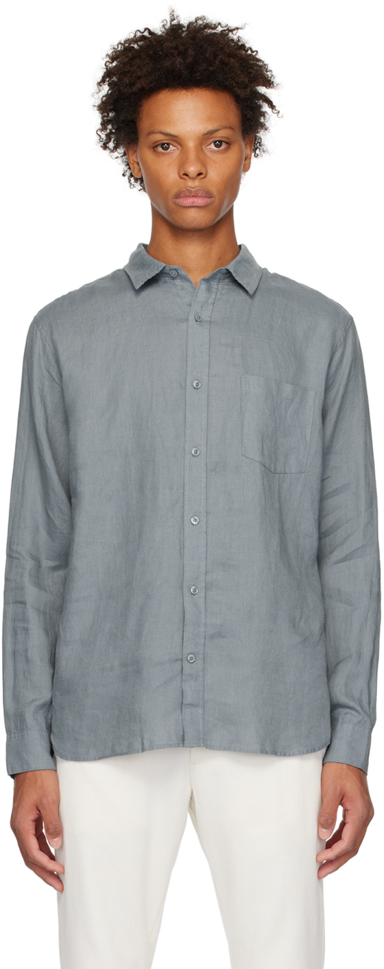 Blue Pocket Shirt by Vince on Sale