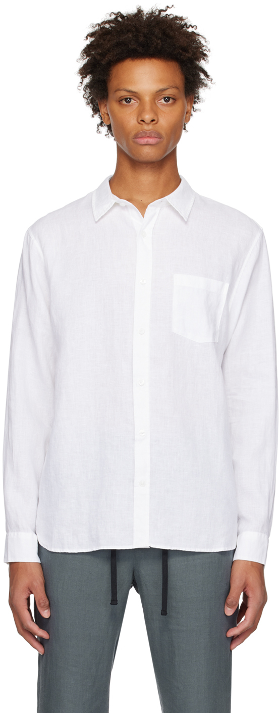 Shop Vince Off-white Pocket Shirt In Optic White-137owt