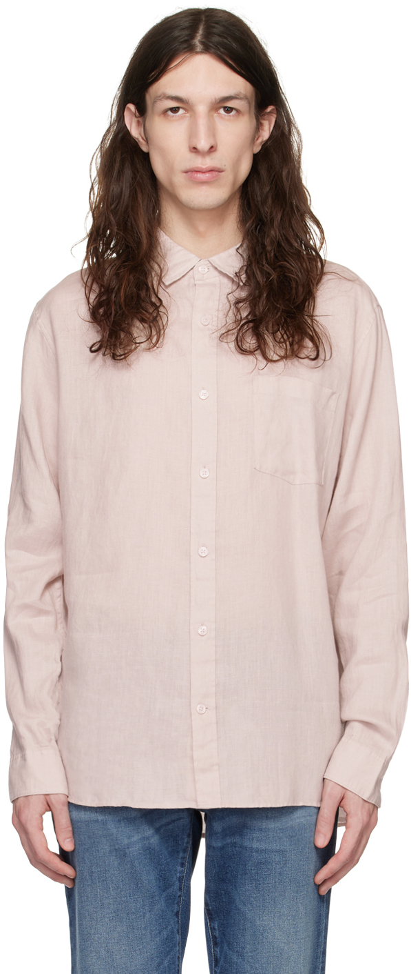 Vince Linen Shirt In Rosewater-690rsw