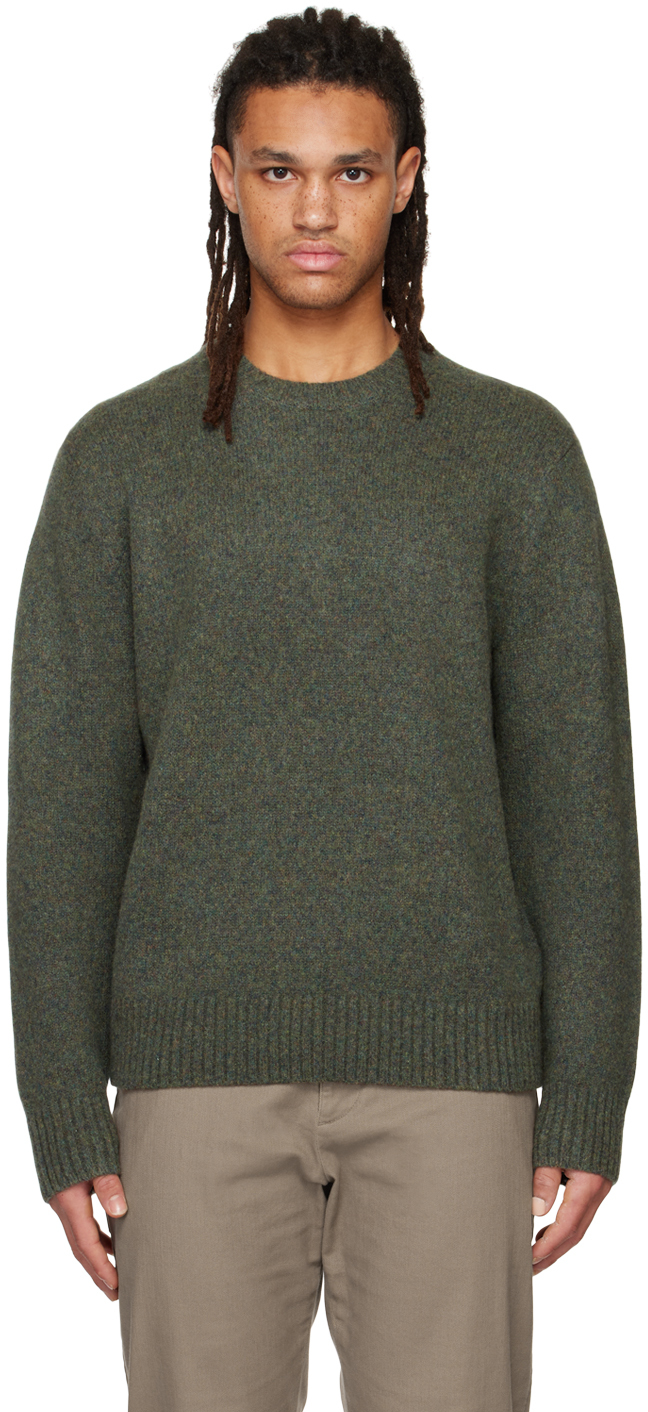 Vince Green Crewneck Sweater In Olive Field-310olf