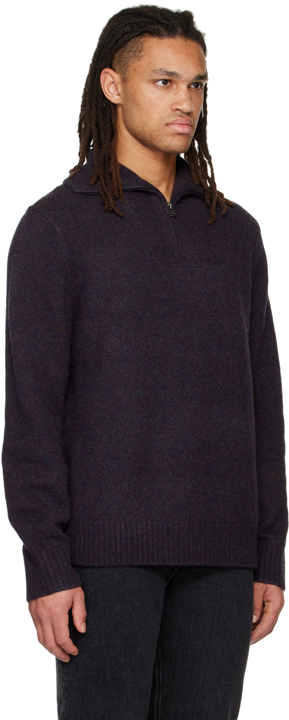 Vince Purple Mélange Sweater In Dk Hyperion-540dkh