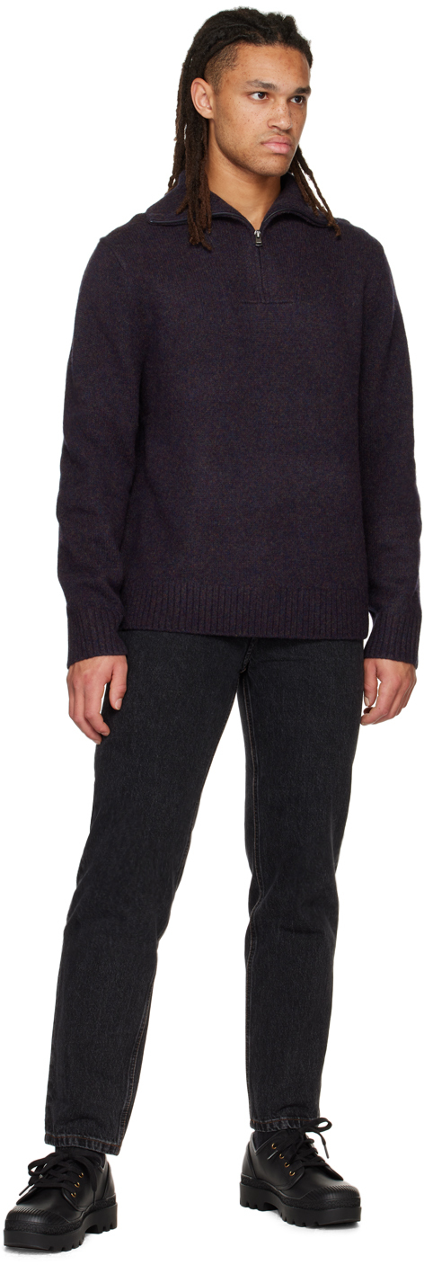 Vince Purple Mélange Sweater In Dk Hyperion-540dkh
