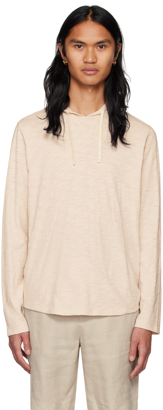 Vince Pink Textured Hoodie In Dusty Mauve-691dus