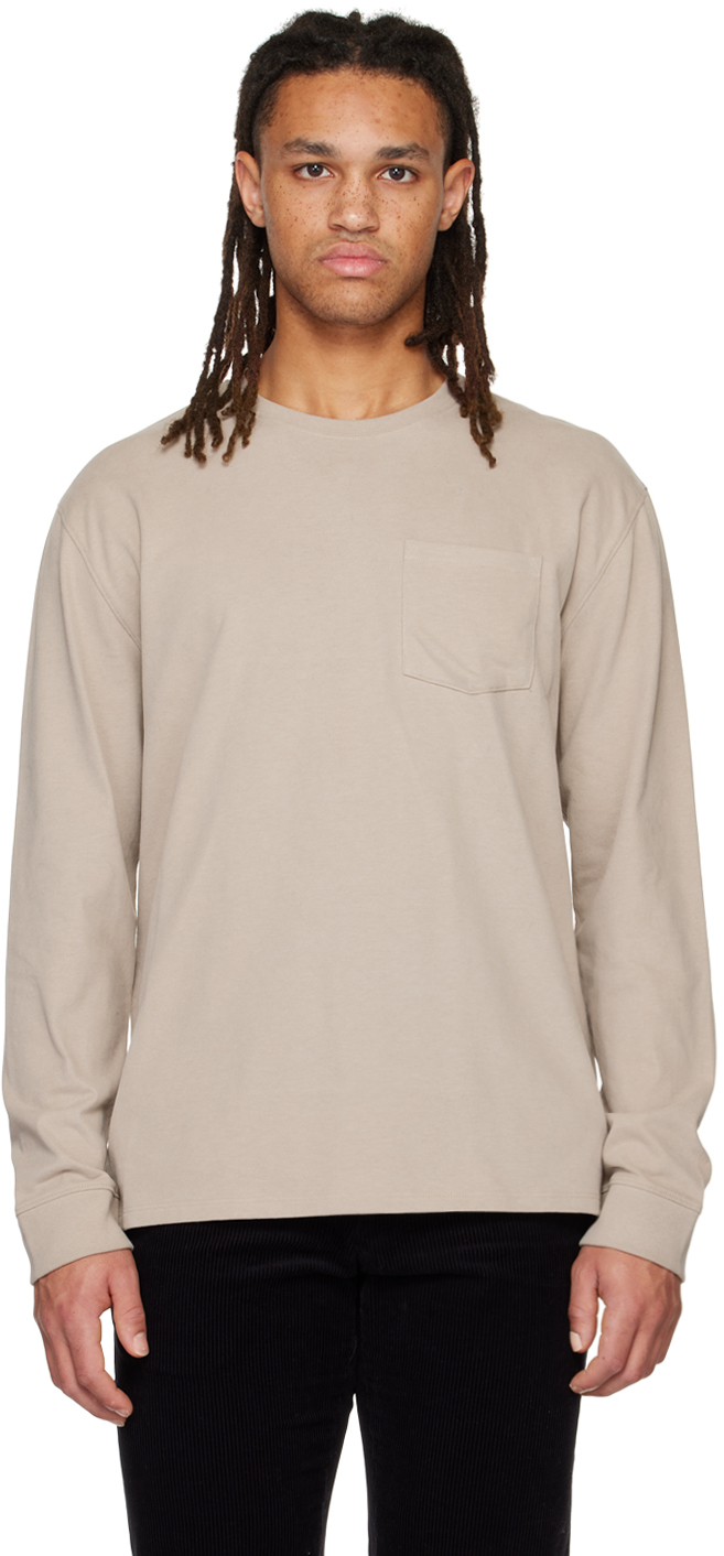 Taupe Crewneck Long Sleeve T-Shirt