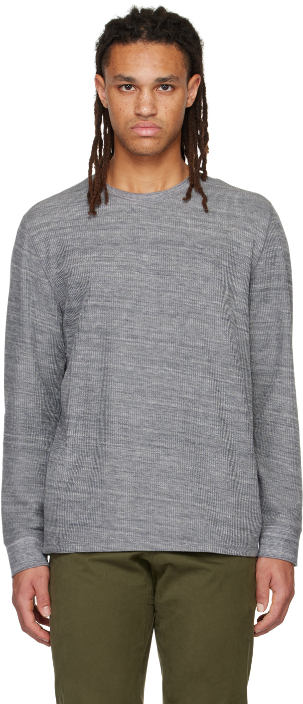 Vince Gray Thermal Long Sleeve TShirt SSENSE Canada