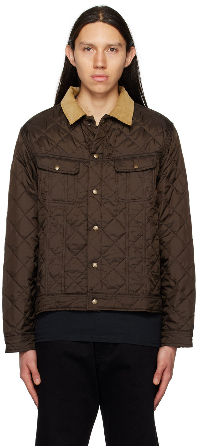 Noah Brown Quilted Trucker Jacket | ModeSens