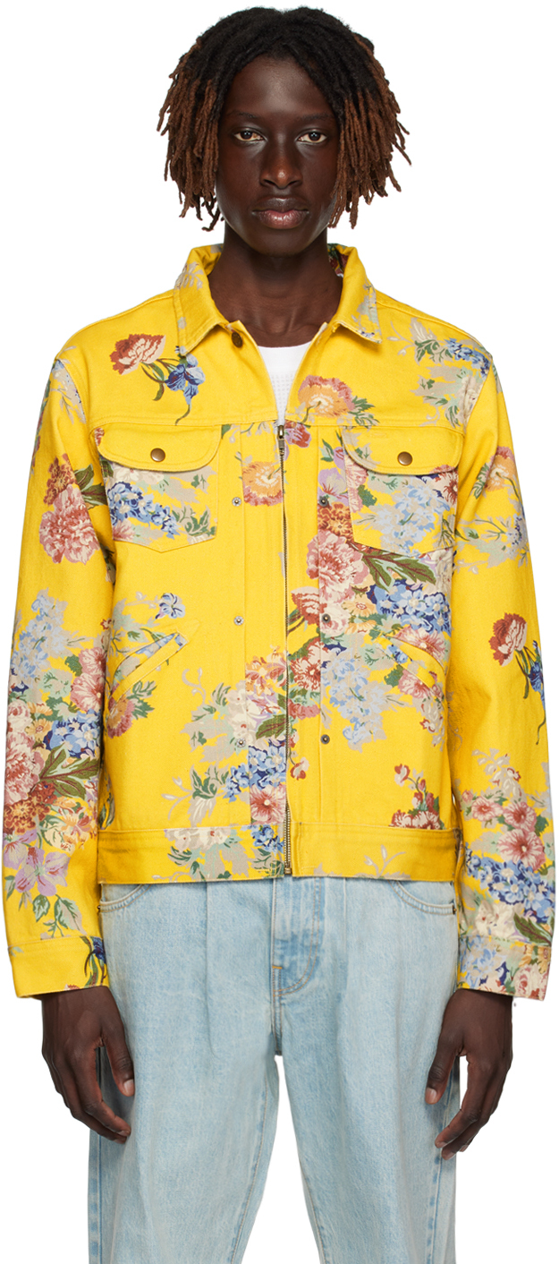 Floral Denim Jacket - Yellow