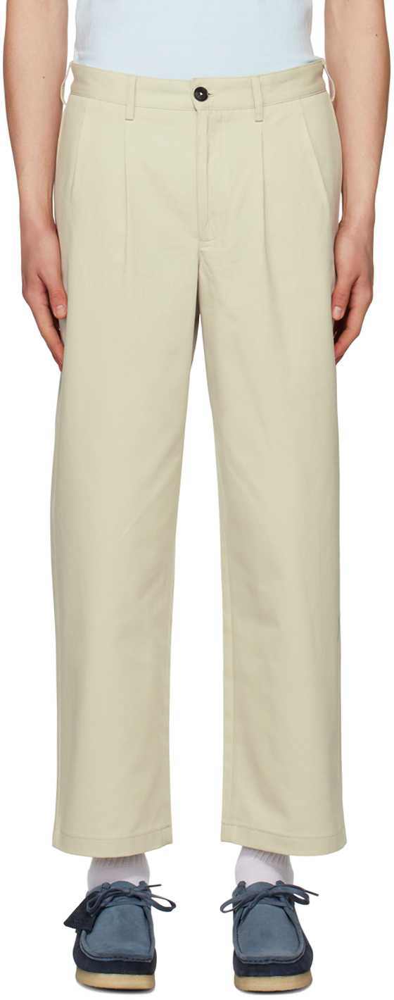 Off-white Double-pleat Trousers In Ivory