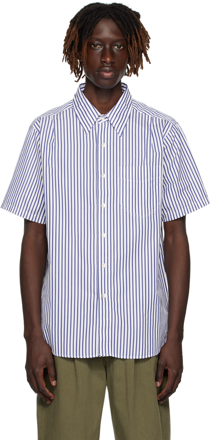 Noah Bengal Stripe Shirt Blue/WhiteMadeinPo - シャツ