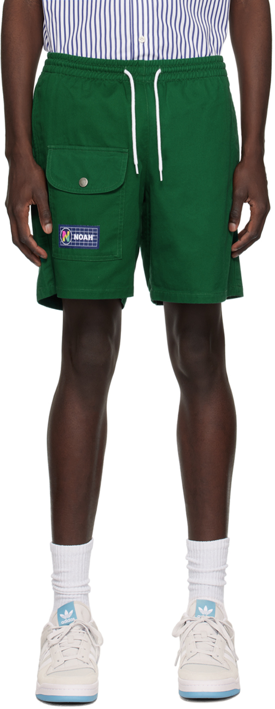 Noah Green Flap Pocket Shorts In Emerald