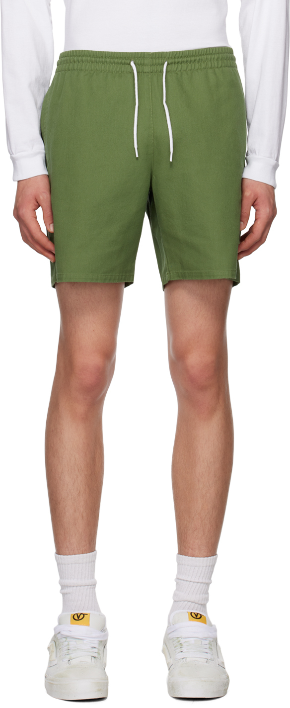 Noah Khaki Elasticized Shorts In Sage Green