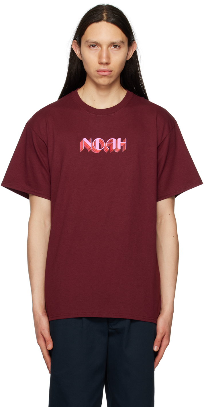 Burgundy Stack T-Shirt by Noah on Sale