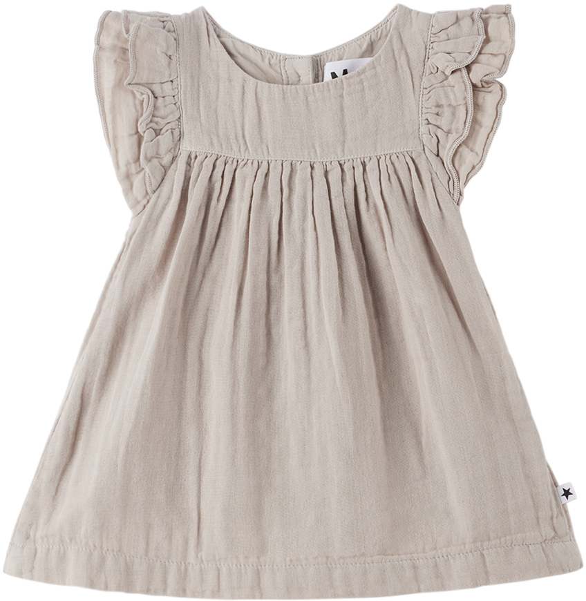 Molo Baby Grey Cachea Dress In 8700 Soft Sand