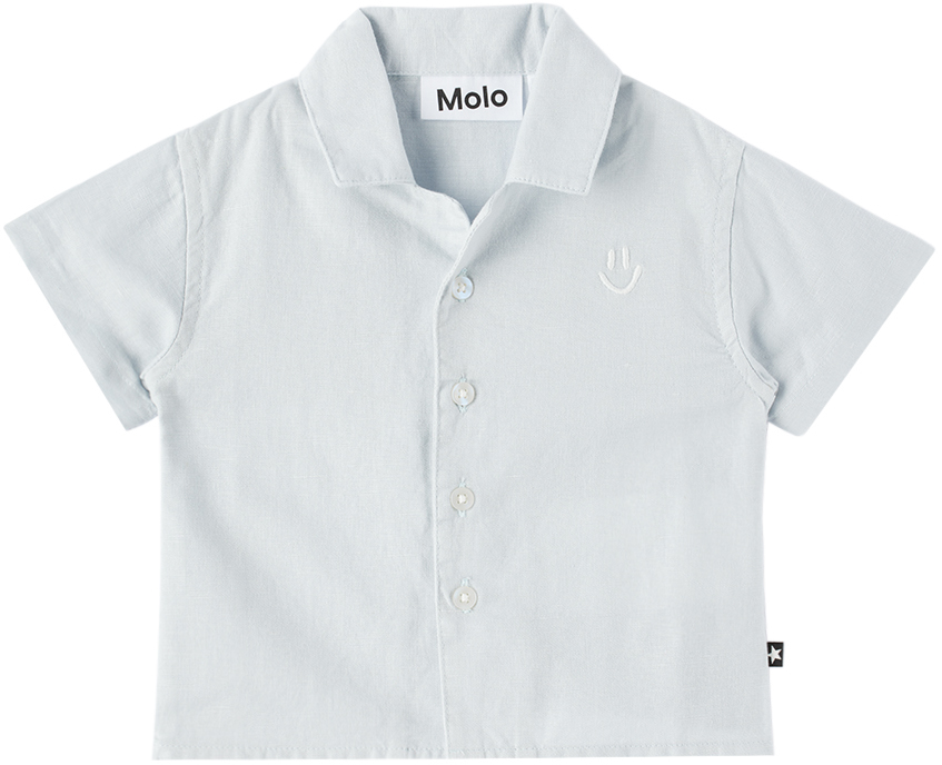 Molo Kids' Baby Blue Eyou Shirt In 8068 Iced Blue