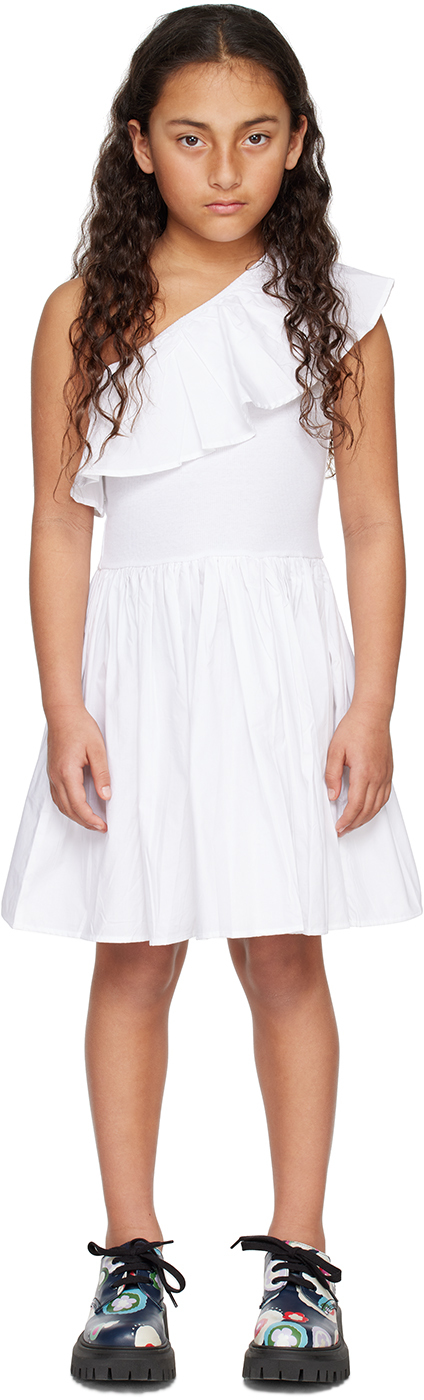 Shop Molo Kids White Chloey Dress In 0 White