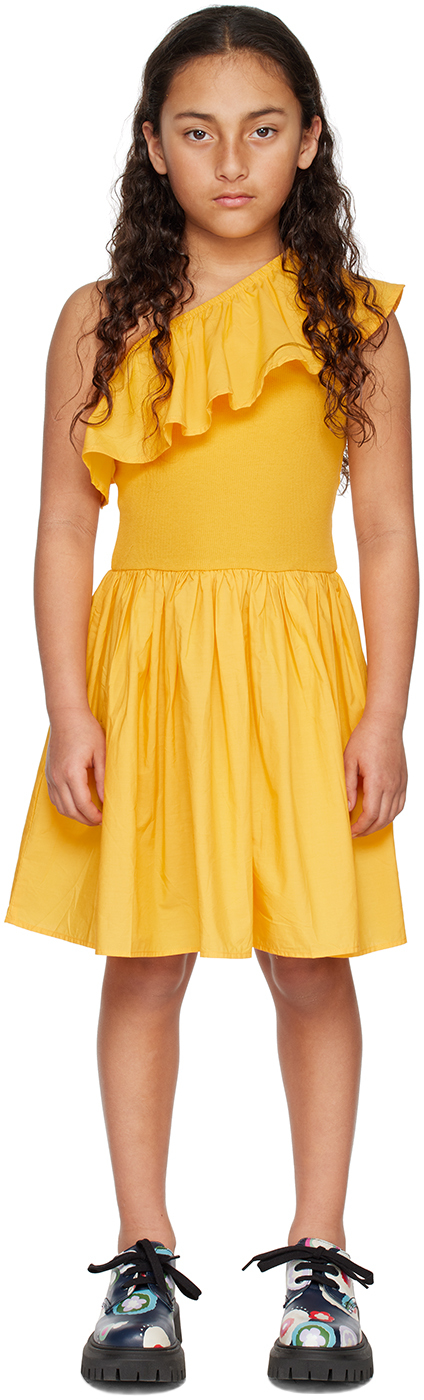 Molo Kids Orange Chloey Dress In 8704 Sun Power