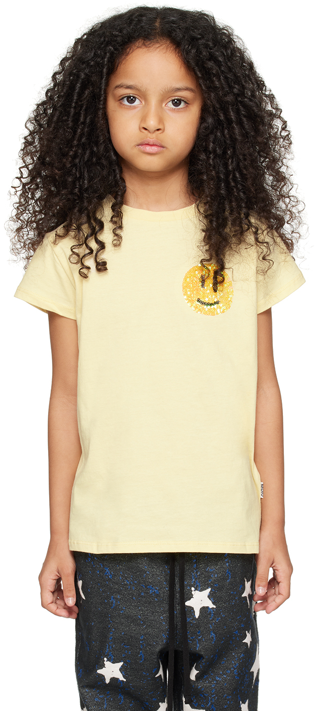Molo Kids Yellow Ranva T-shirt In 7970 Yellow Smile