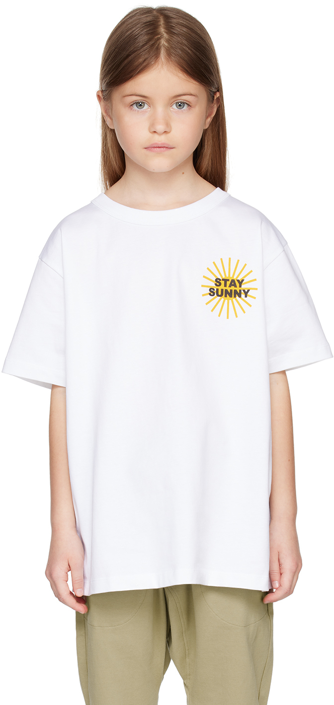 Molo Kids White Riley T-shirt In 3248 Staying Sunny