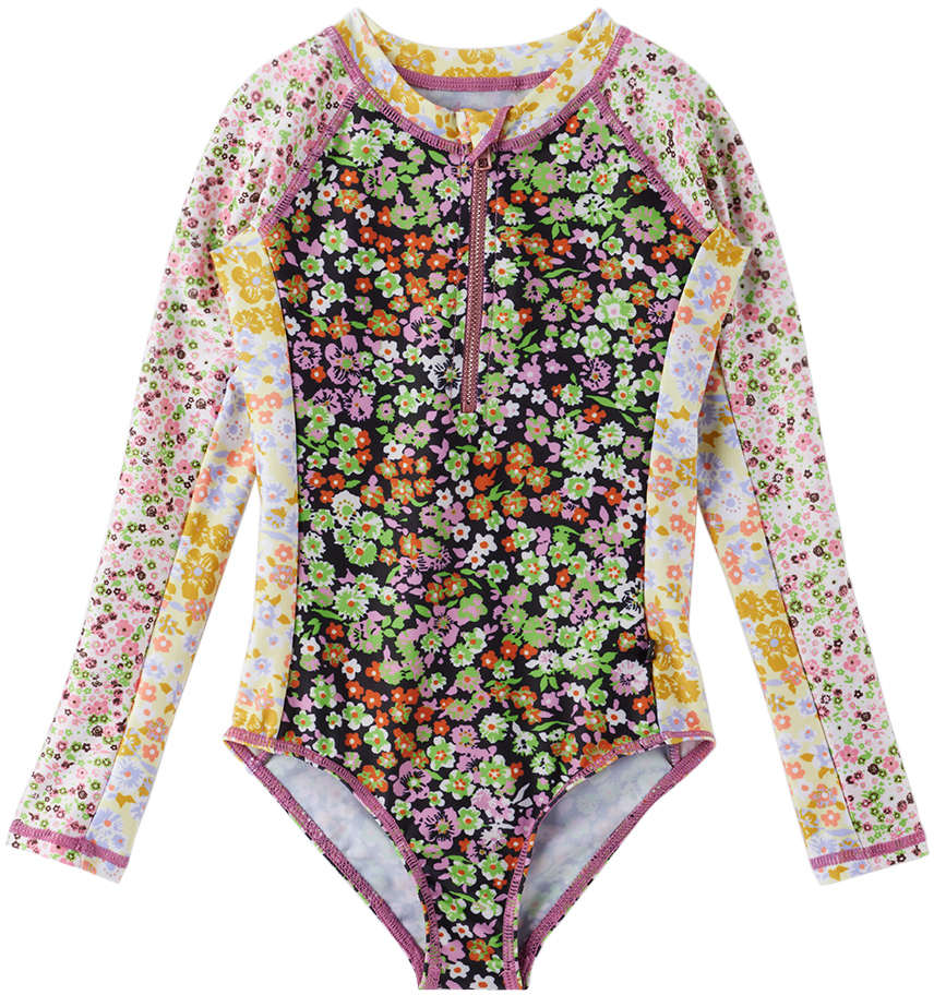 Molo Babies' Kids Multicolor Necky One-piece Swimsuit In 6679 Meadow Night