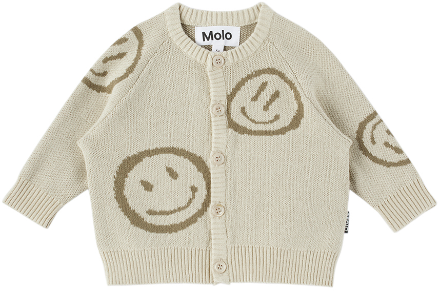 Molo Kids' Baby Beige Brody Cardigan In 8718 Overcast