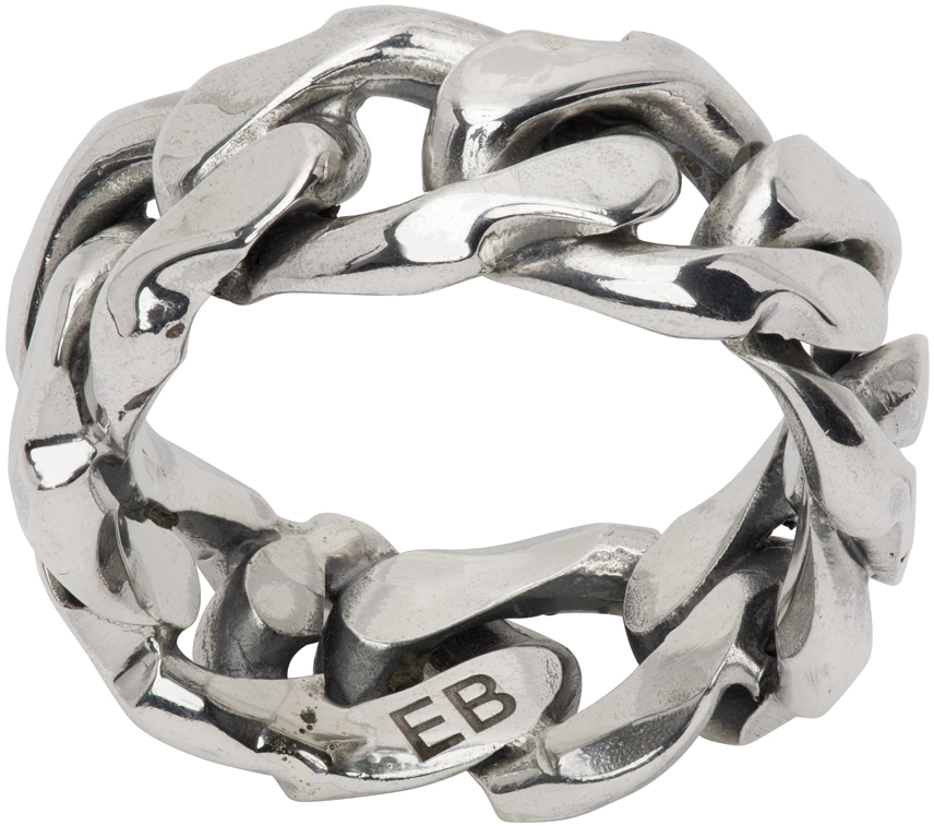 EMANUELE BICOCCHI SILVER LARGE CHAIN RING