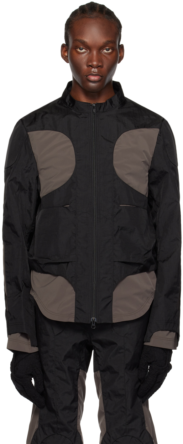 Hokita Black & Gray Layered Jacket In Black/grey