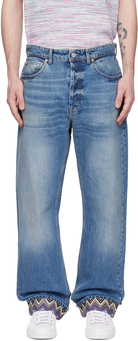 Shop Missoni Blue Slim Jeans In S7290 Medium Wash Wi