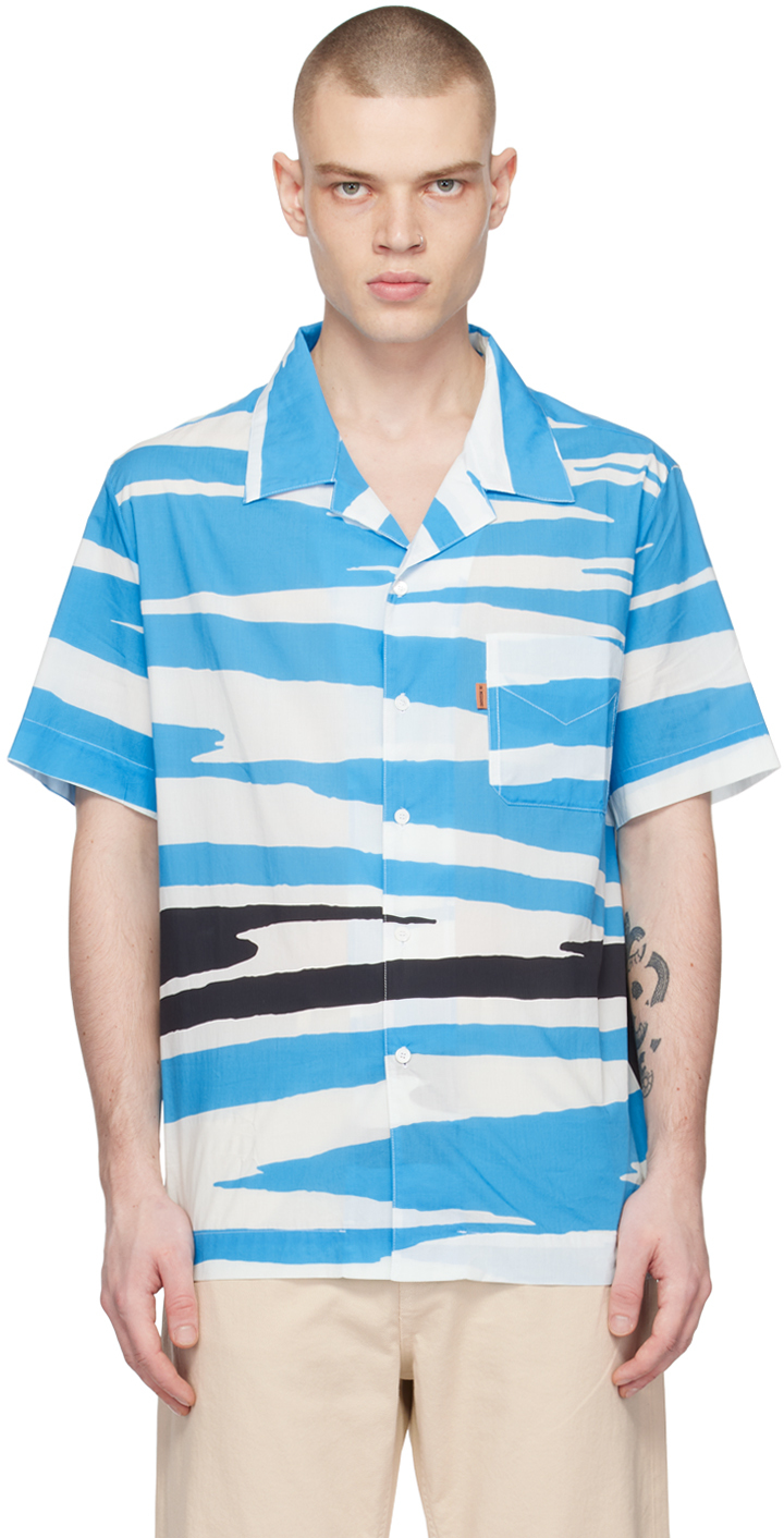 Missoni: Blue & White Printed Shirt | SSENSE