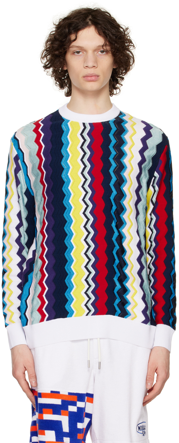 Missoni: Multicolor Chevron Sweater | SSENSE
