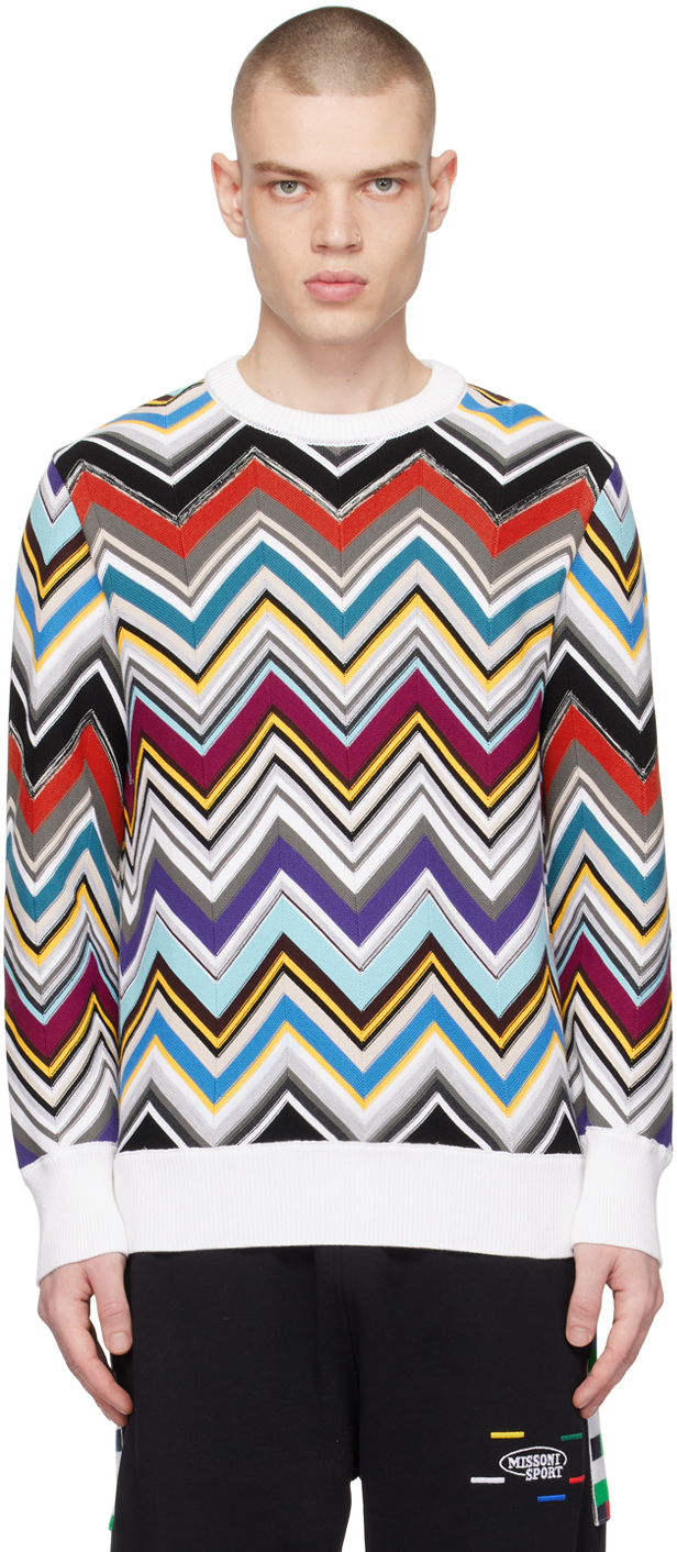 Missoni Wool Crew Neck Sweater In White