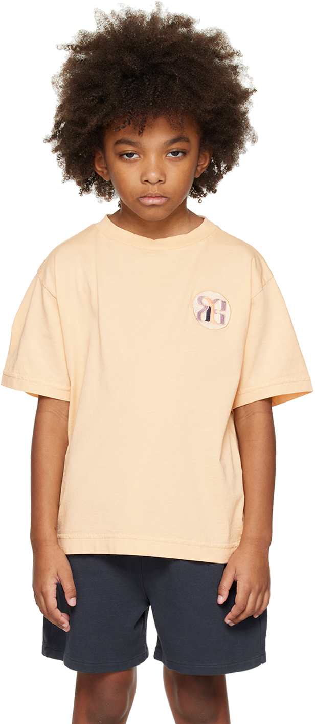 Repose Ams Kids Beige Crewneck T-shirt In Summer Nude