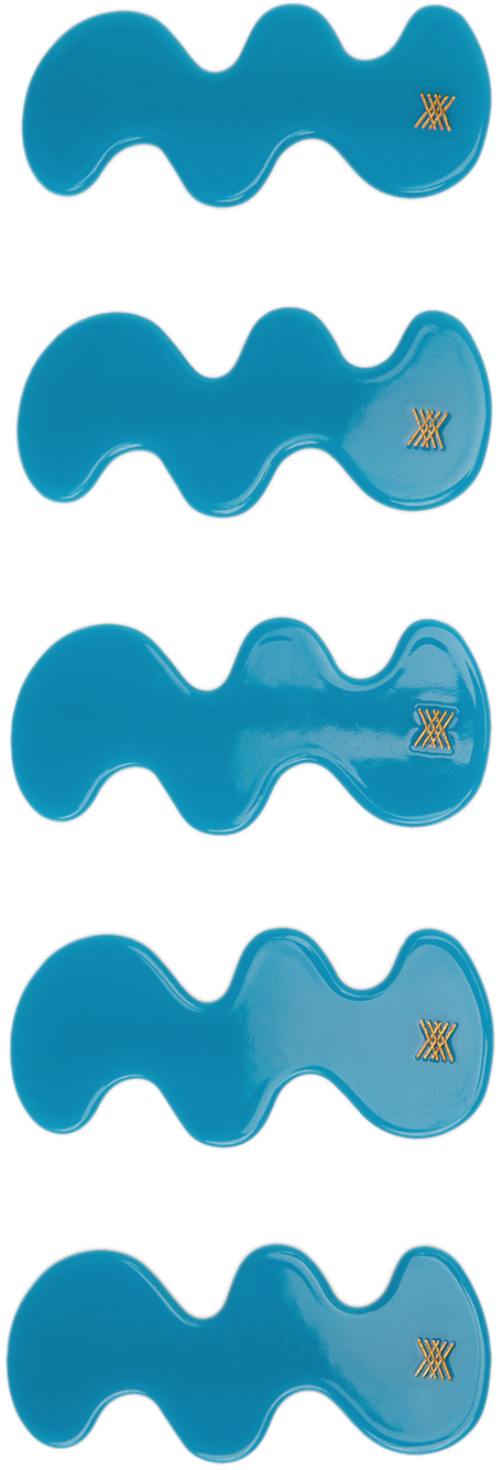 Repose Ams Five-pack Kids Blue Wavy Clips In Bright Blue