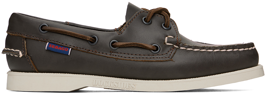 Sebago Brown Portland Boat Shoes In 901 Dk Brown - Brown